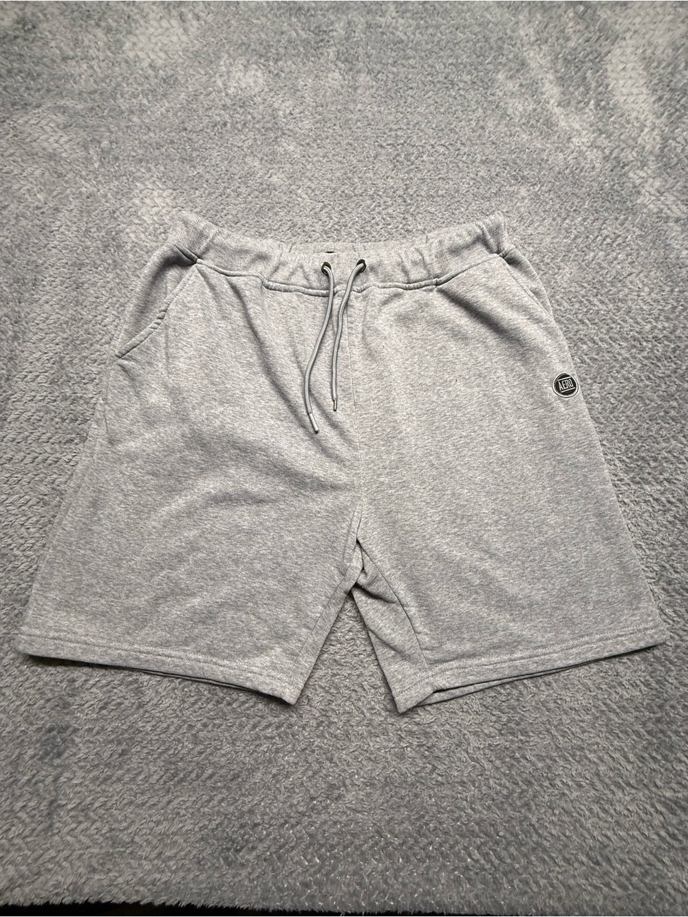 Aeropostale Men's Grey Knit Drawstring Shorts